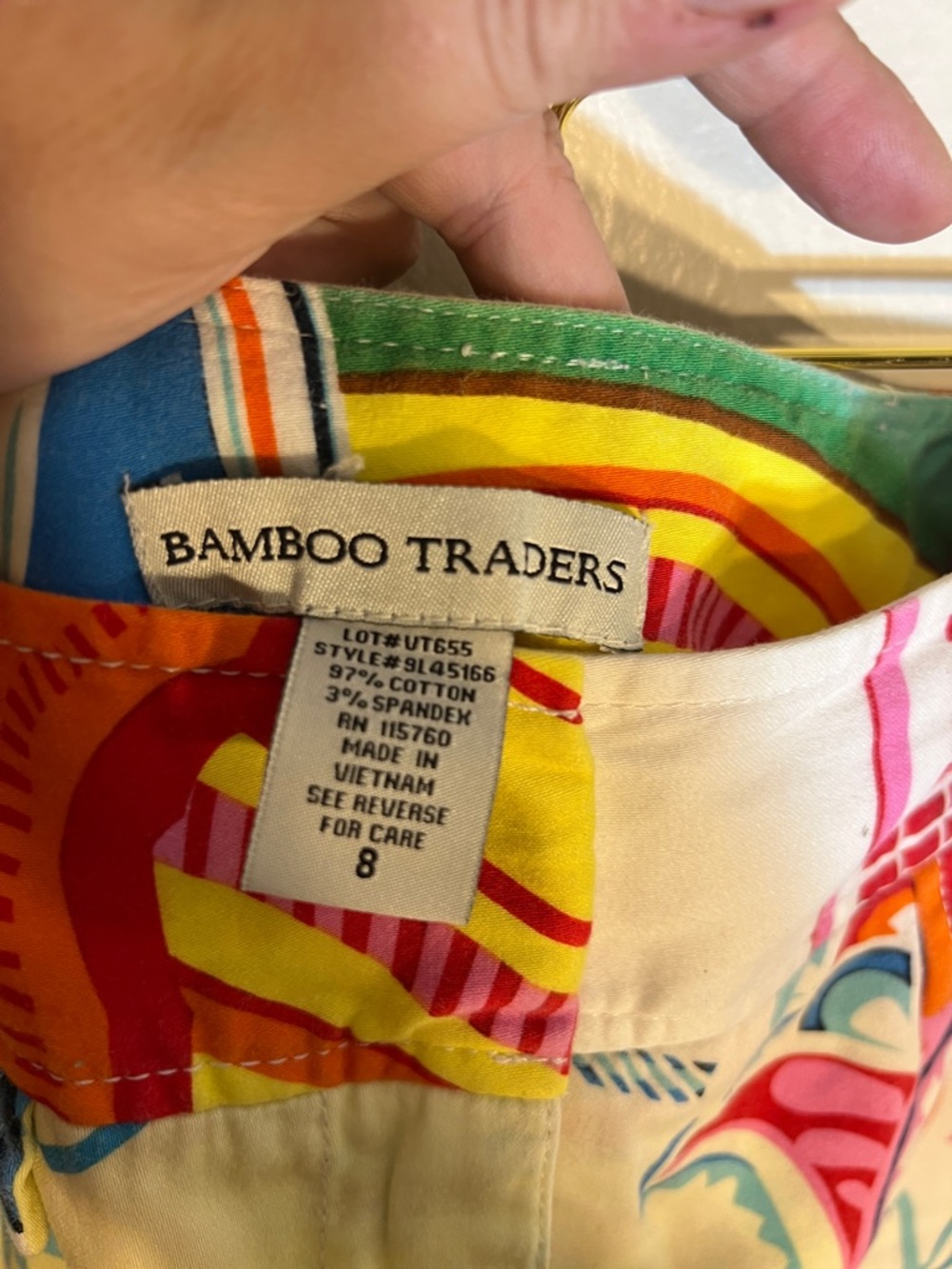 Bamboo Traders Multicolor Cotton Tropical Print Mini Skirt Skort Shorts Size 8 - Picture 2 of 8